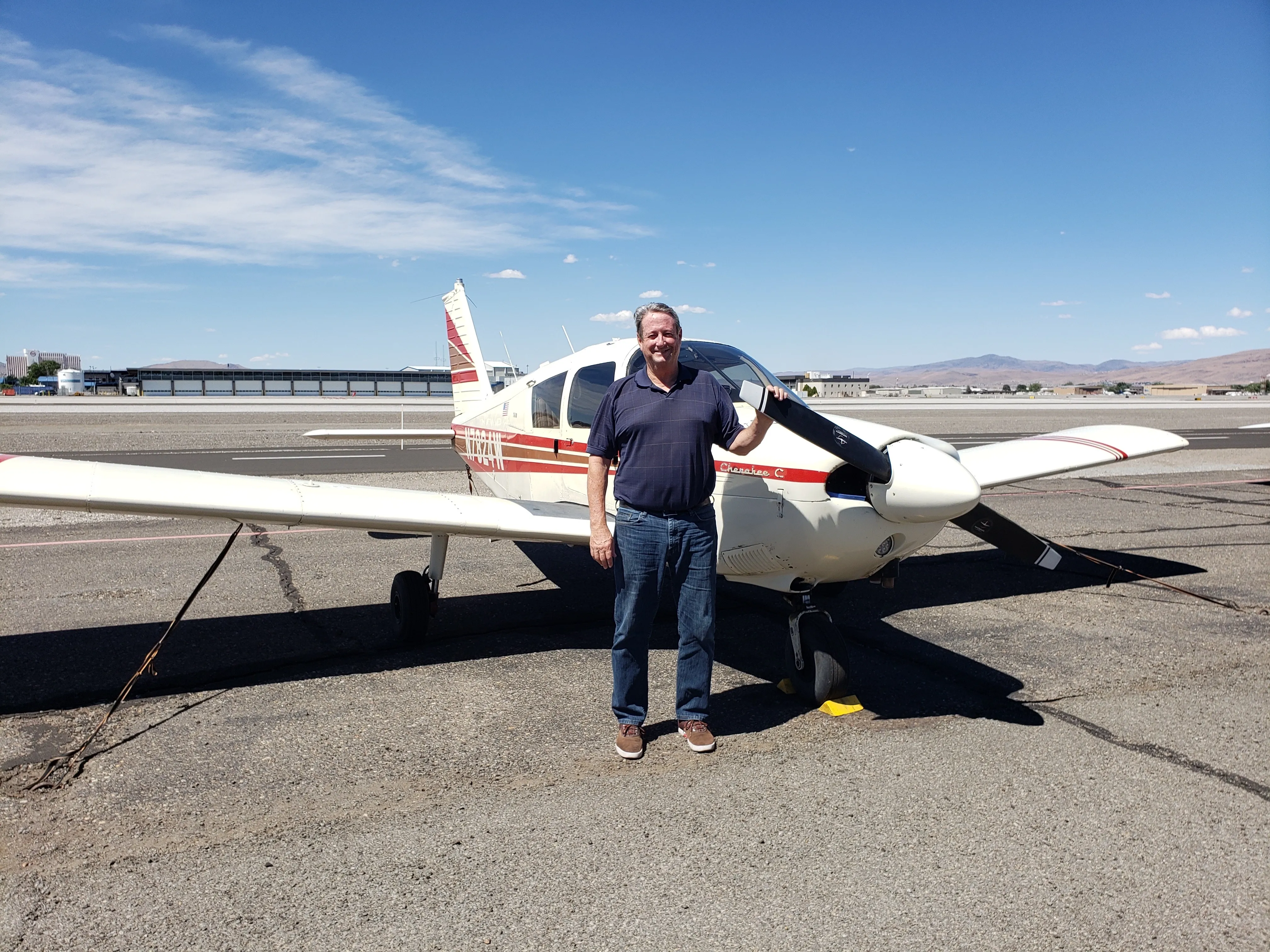 NV Flight student pilot training over Reno Nevada mountains