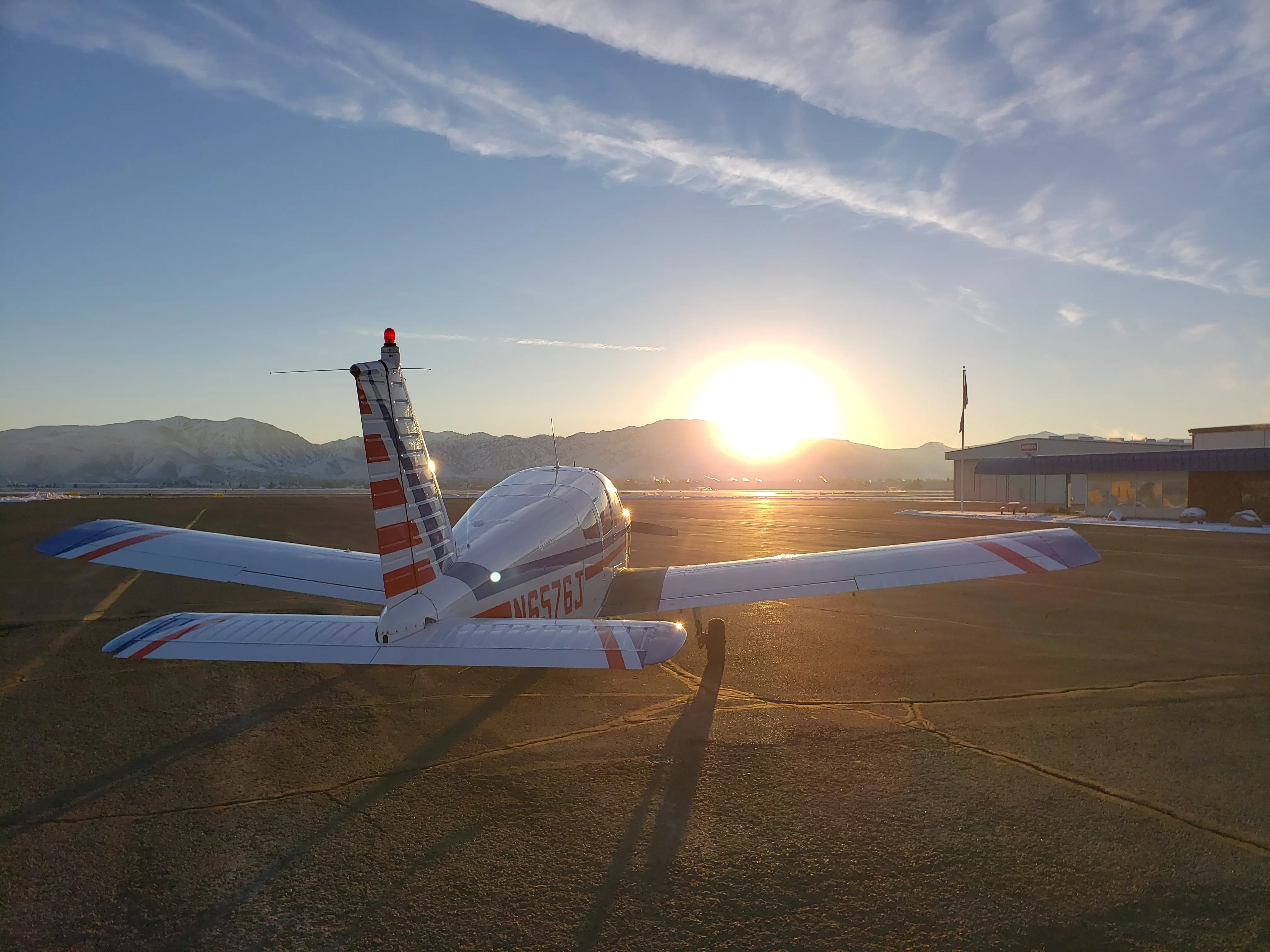 Piper Cherokee 180 N6576J parked on the ramp
