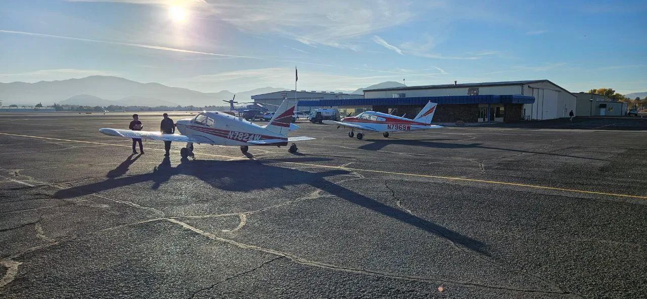 NV Flight School aircraft flying over Reno, NV